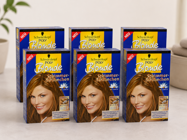 Schwarzkopf Poly Blonde Schimmer Strähnchen Kupfer-Blond 10.7